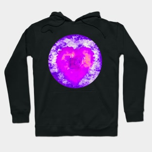 PINK LOVE HEART CIRCLE, PURPLE AND PINK, HANDWRITTEN WORD LOVE Hoodie